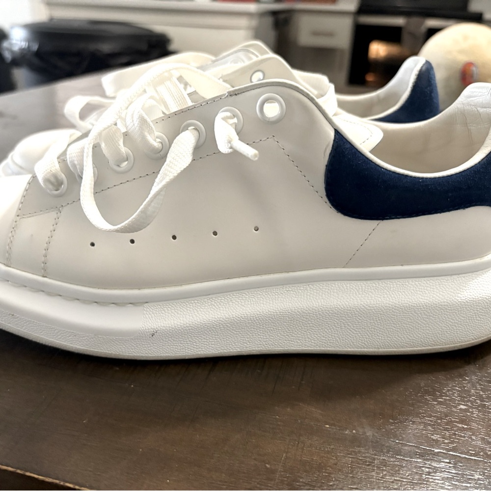 White and Blue Men's Sneakers